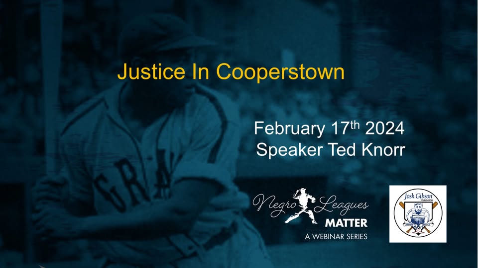 Title slide from Josh Gibson Foundation February 2024 webinar