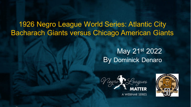 Title slide for May 2022 Josh Gibson Foundation webinar