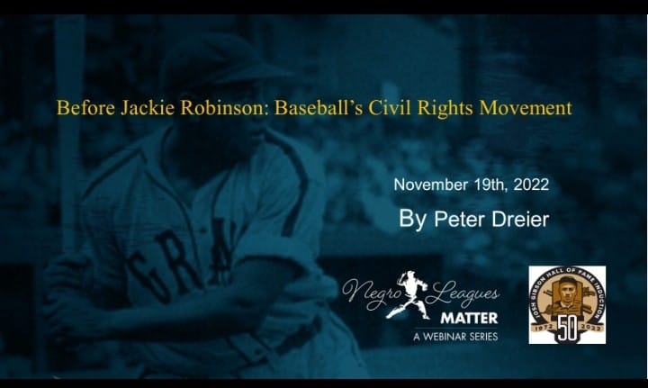 Title slide from November 2022 Josh Gibson Foundation webinar